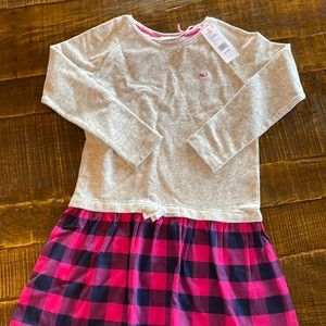 Vineyard vines Buffalo check sweatshirt dress. NWT. Child small 7-8